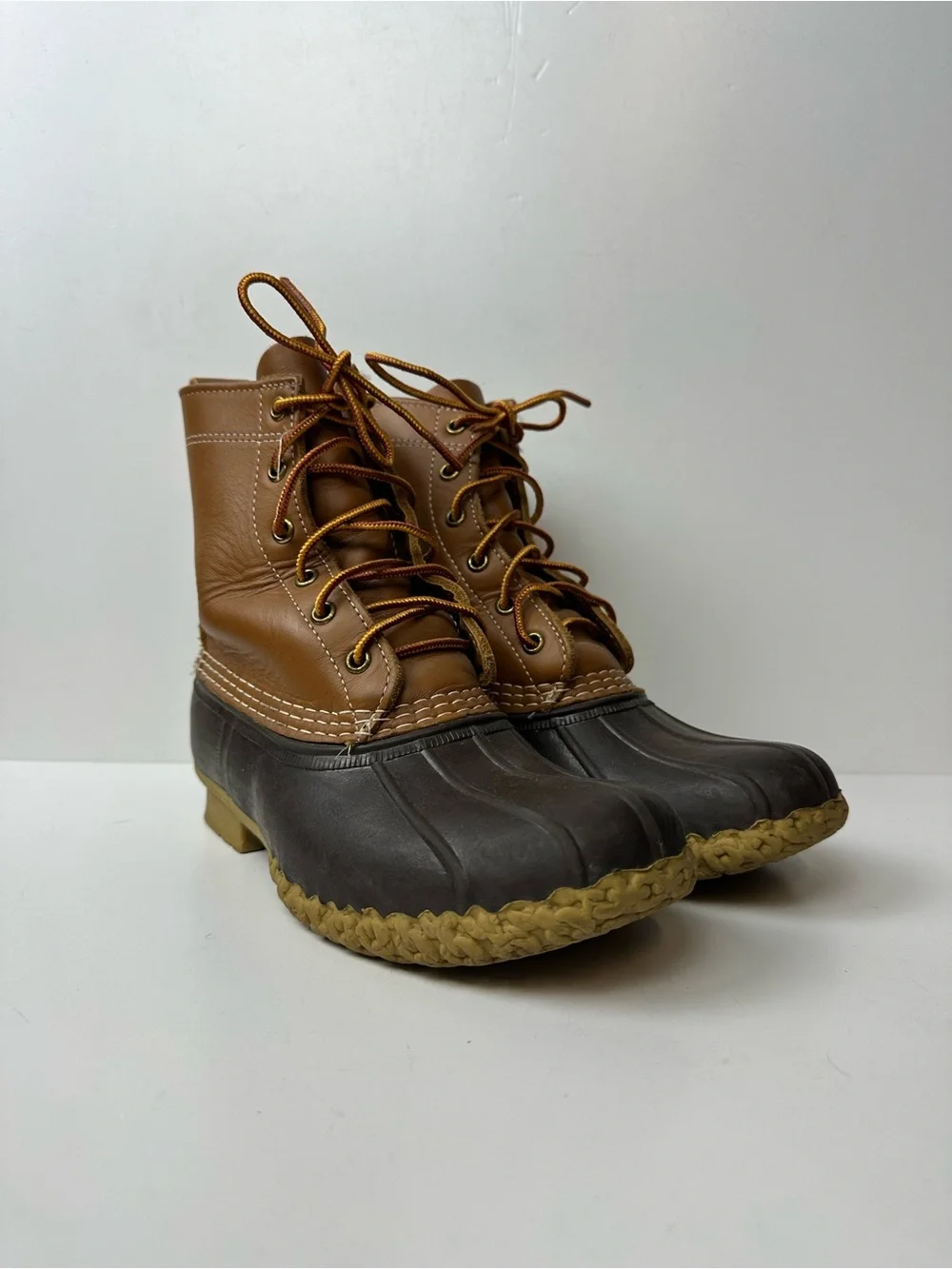 L.L. Bean Tan Leather Lace-Up Bean Boots Size 6